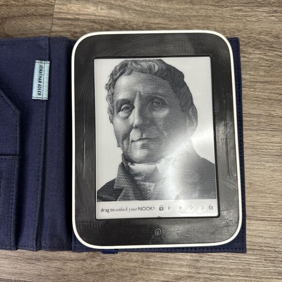 Barnes & Noble Nook Reader W/ Simple Touch BNRV300 Wi-Fi 6in Black W/ White Trim - Picture 1 of 6